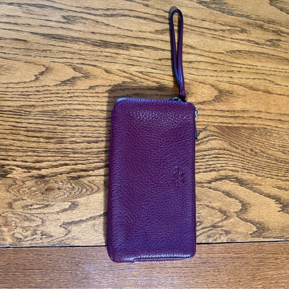 Coach Burgundy Leather Wristlet